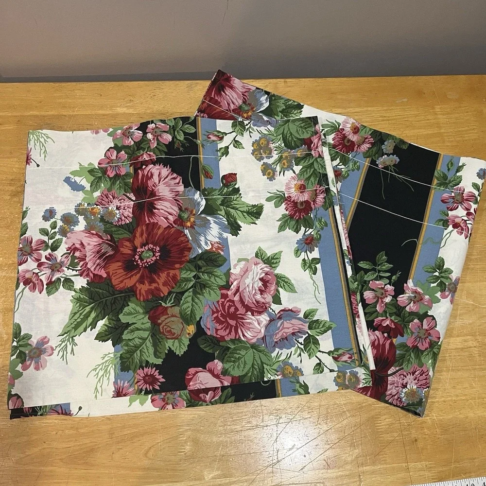 Vtg Crown Craft Rose Valance Cottagecore Garden 84x18